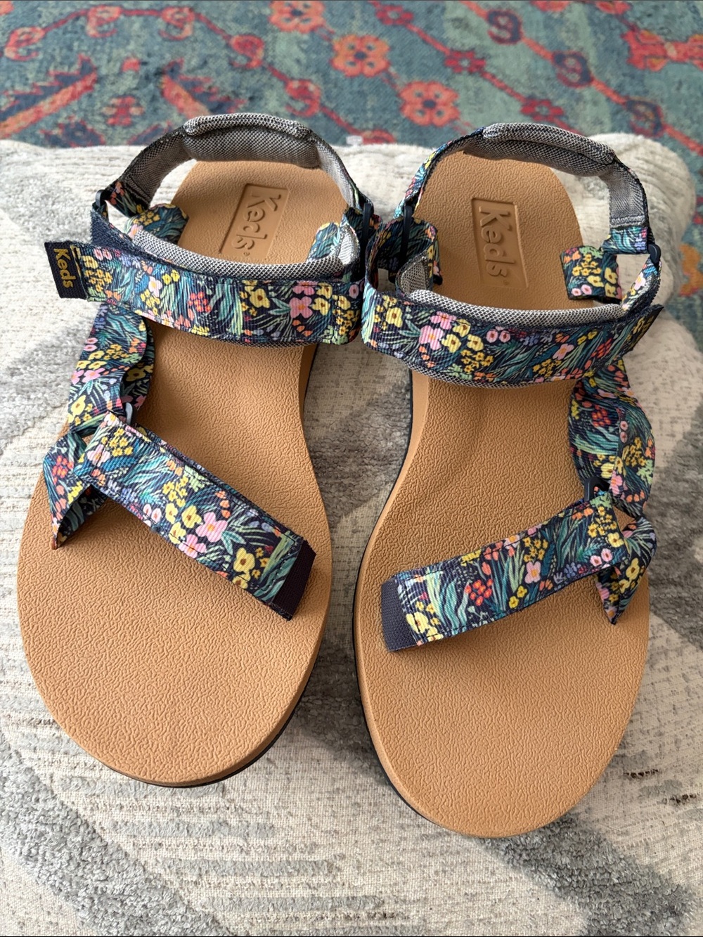 Keds Women's Floral Strap Sandals in Navy Multicolor